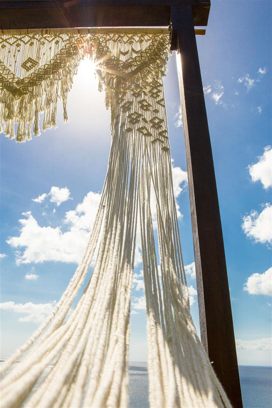 Pergola-Hochzeitsbogen JASMIN I Weiß I exzellentes & nachhaltiges Makramee