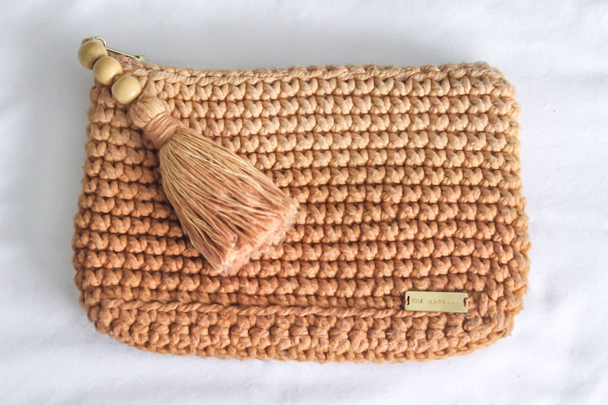 Handtasche FLORI I Frucht-Orange I exzellentes & nachhaltiges Makramee