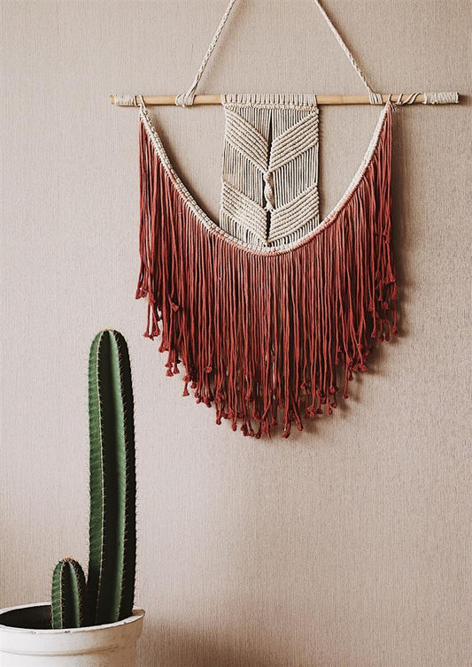 Wanddekor NIHU I Apricot I exzellentes & nachhaltiges Makramee