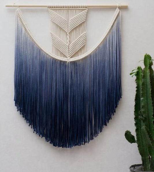 Wanddekor NIHU I Indigo I exzellentes & nachhaltiges Makramee