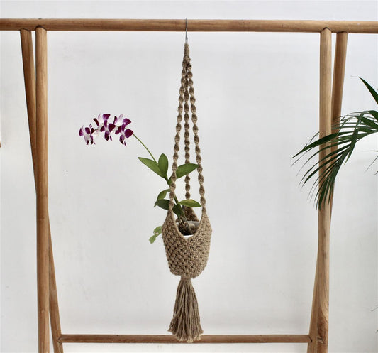 Pflanzenaufhänger FERNANDO I Jute I Natur I exzellentes & nachhaltiges Makramee