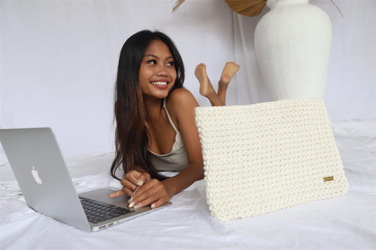 Laptophülle MACCA I Natural I 14" I exzellentes & nachhaltiges Makramee