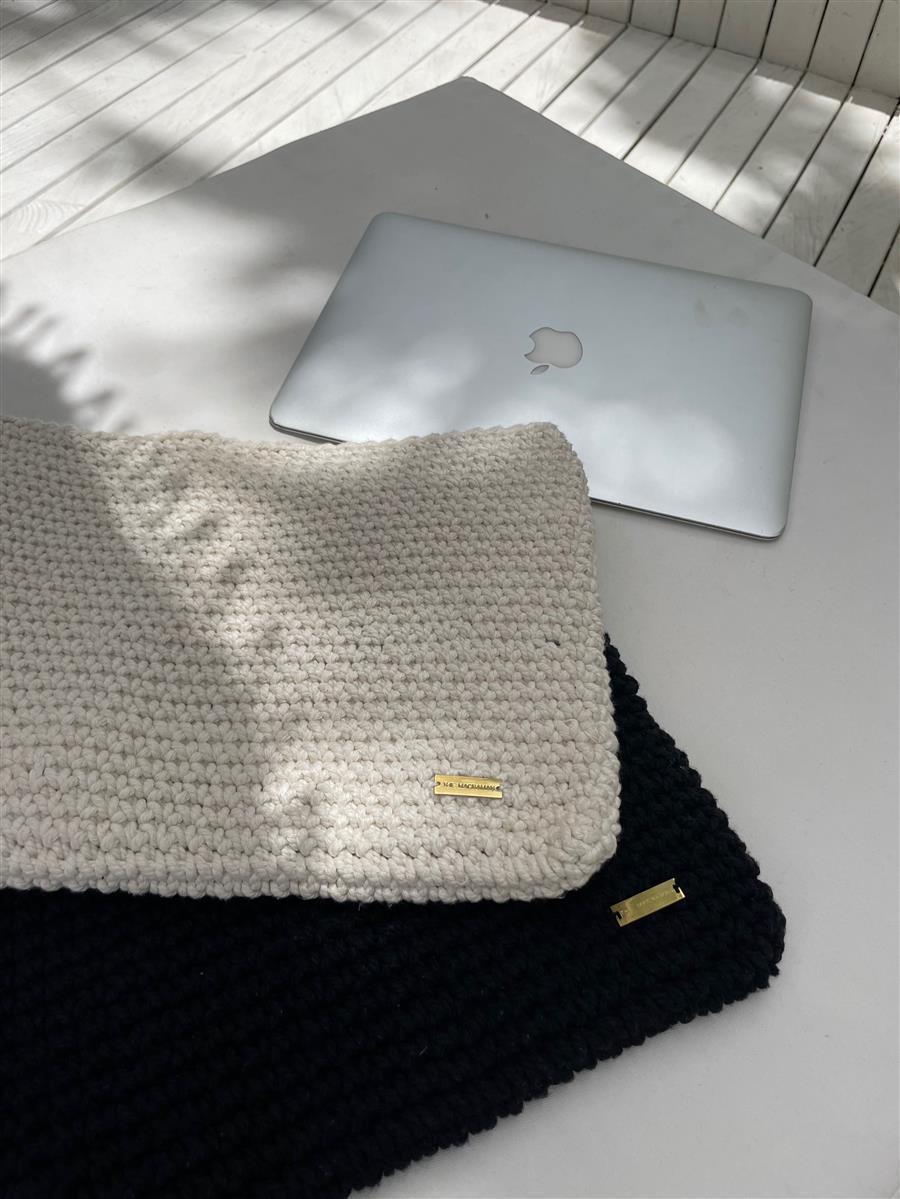 Laptophülle MACCA I Grün I 17" I exzellentes & nachhaltiges Makramee