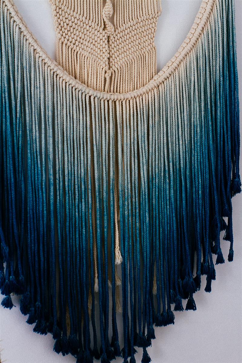 Wanddekor NIHU I Indigo I exzellentes & nachhaltiges Makramee