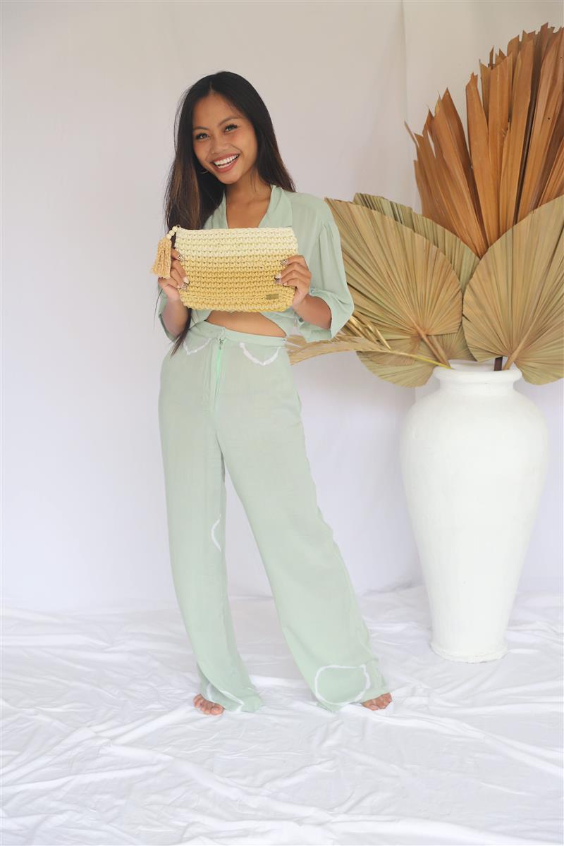 Handtasche FLORI I Sommer-Gelb I exzellentes & nachhaltiges Makramee