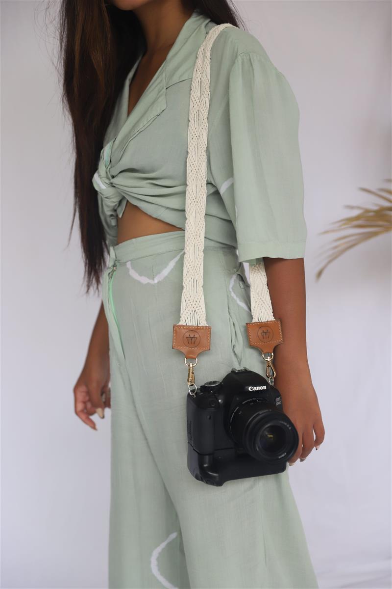 Kameragurt MAGNUM I Creme I exzellentes & nachhaltiges Makramee