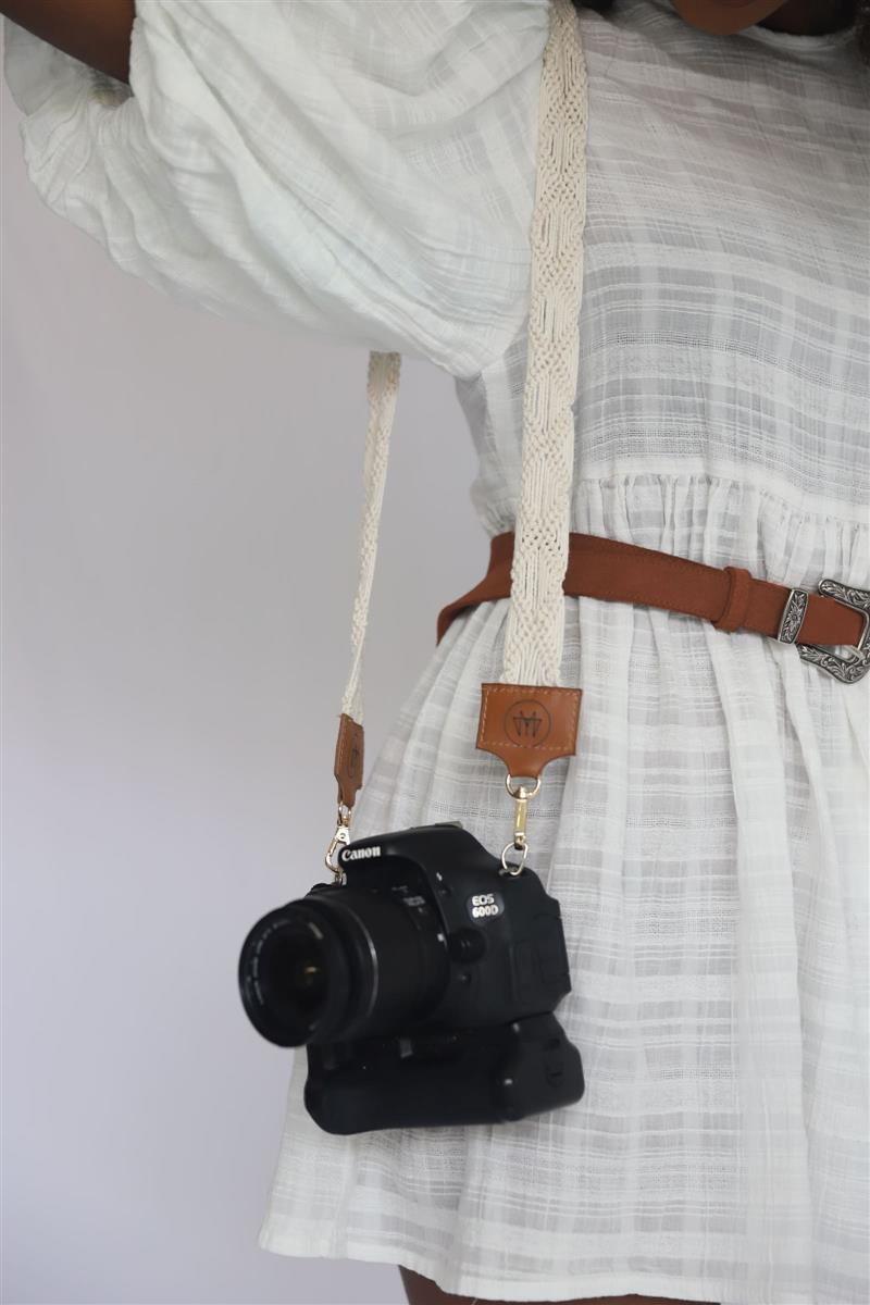 Kameragurt MAGNUM I Creme I exzellentes & nachhaltiges Makramee