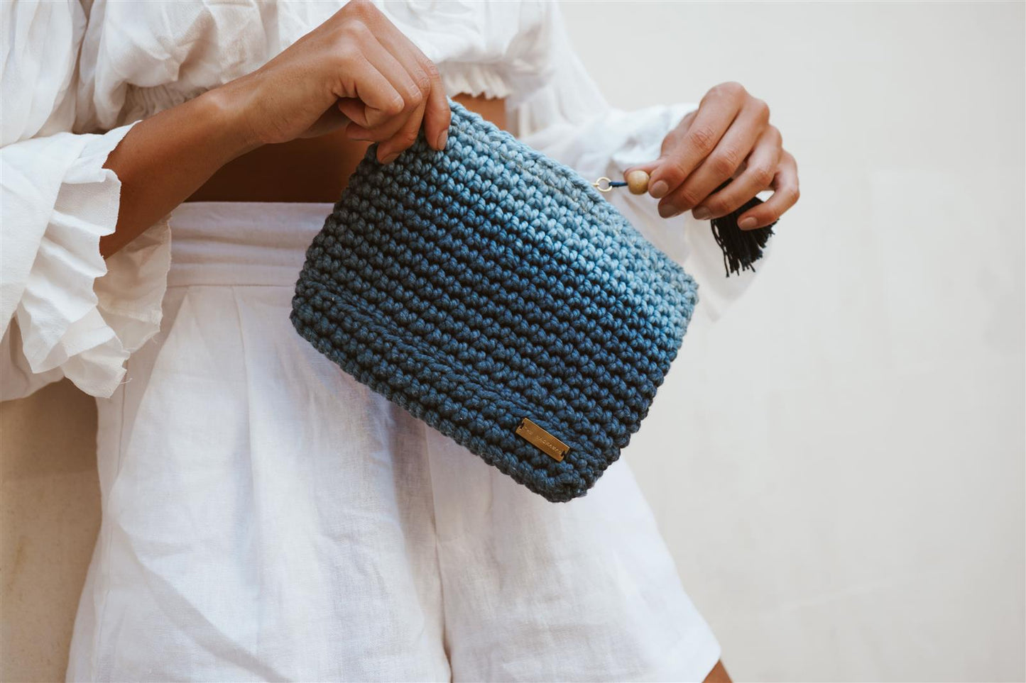 Handtasche FLORI I Rubin-Grün I exzellentes & nachhaltiges Makramee