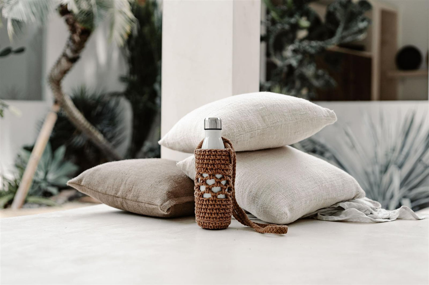 Trinkflaschen-Träger JAMBU I Aperol I 1,25 Liter I exzellentes & nachhaltiges Makramee