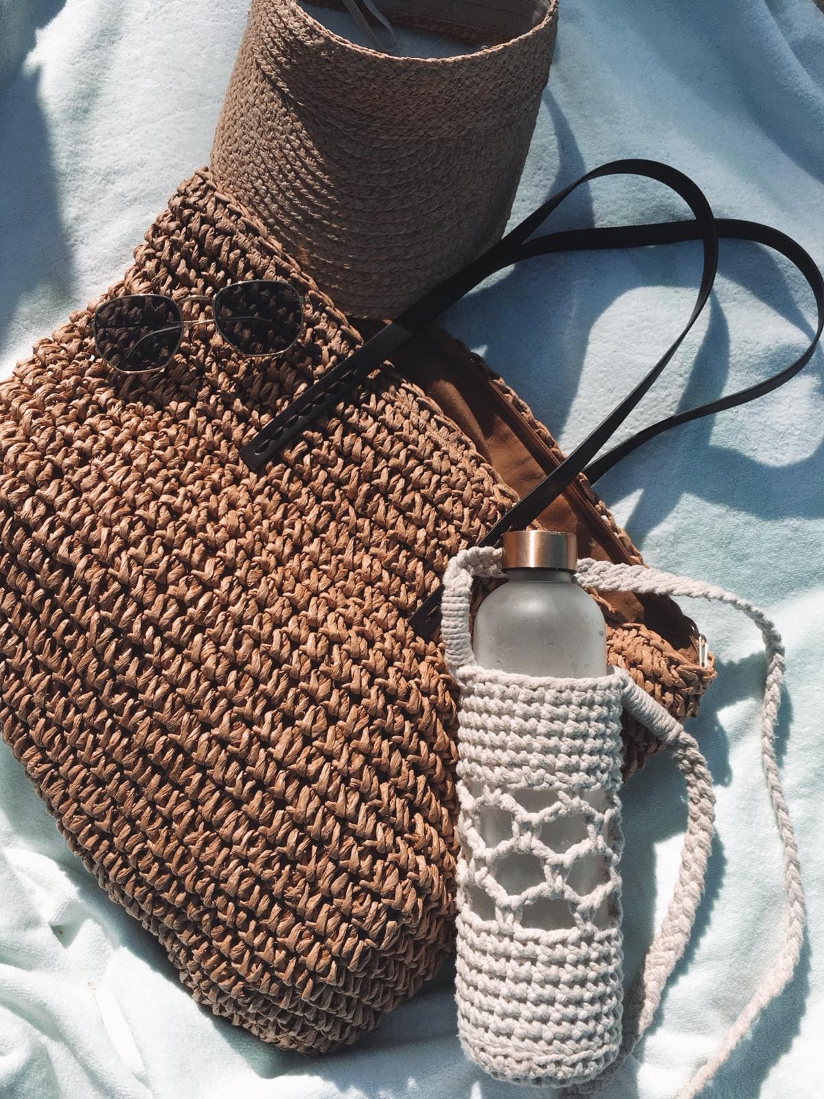 Trinkflaschen-Träger JAMBU I Creme I 1 Liter I exzellentes & nachhaltiges Makramee