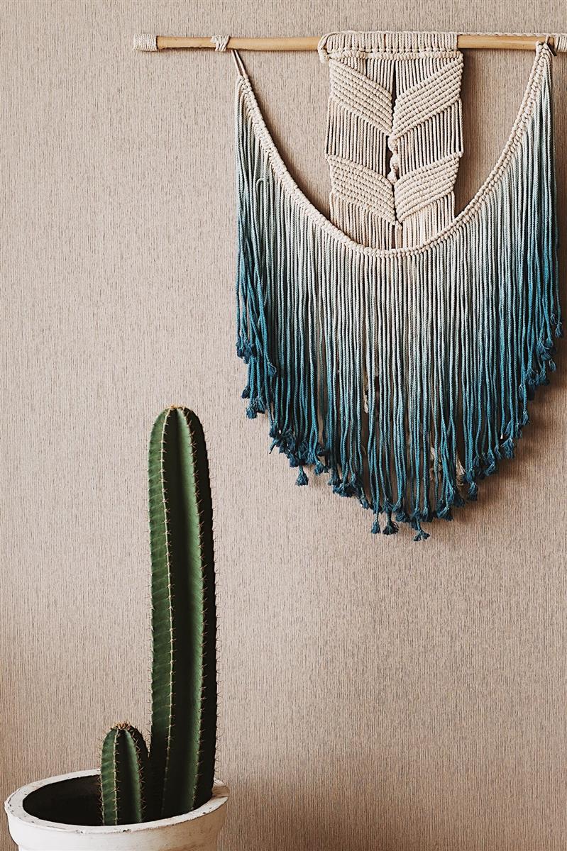 Wanddekor NIHU I Indigo I exzellentes & nachhaltiges Makramee