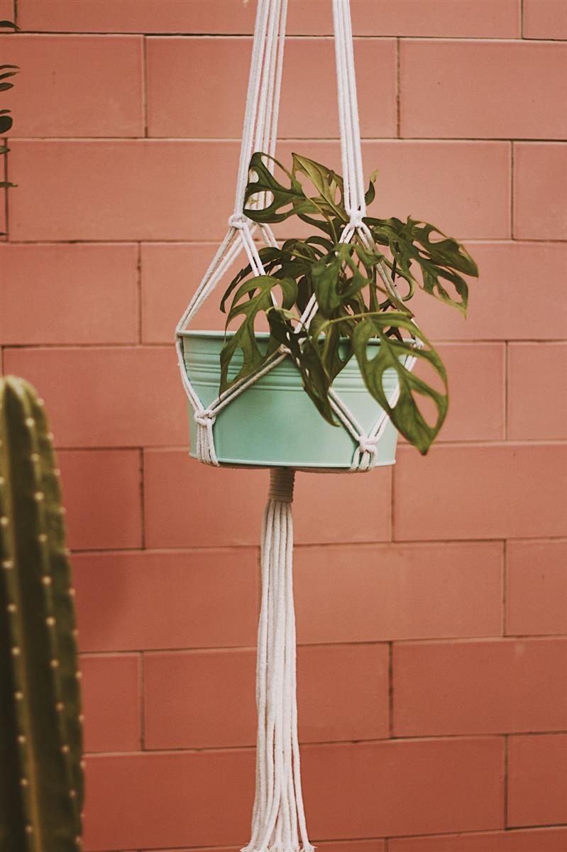 Pflanzenaufhänger WATU I Weiß I exzellentes & nachhaltiges Makramee