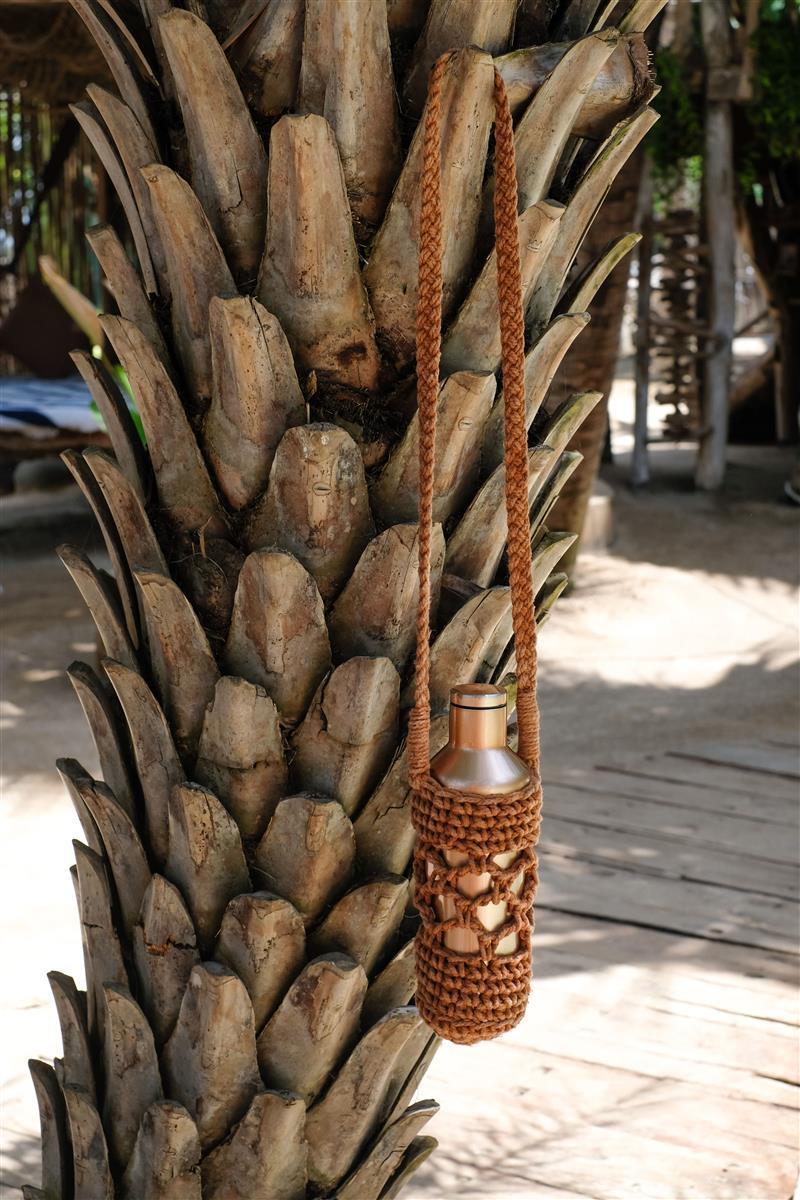 Trinkflaschen-Träger JAMBU I Aperol I 1 Liter I exzellentes & nachhaltiges Makramee