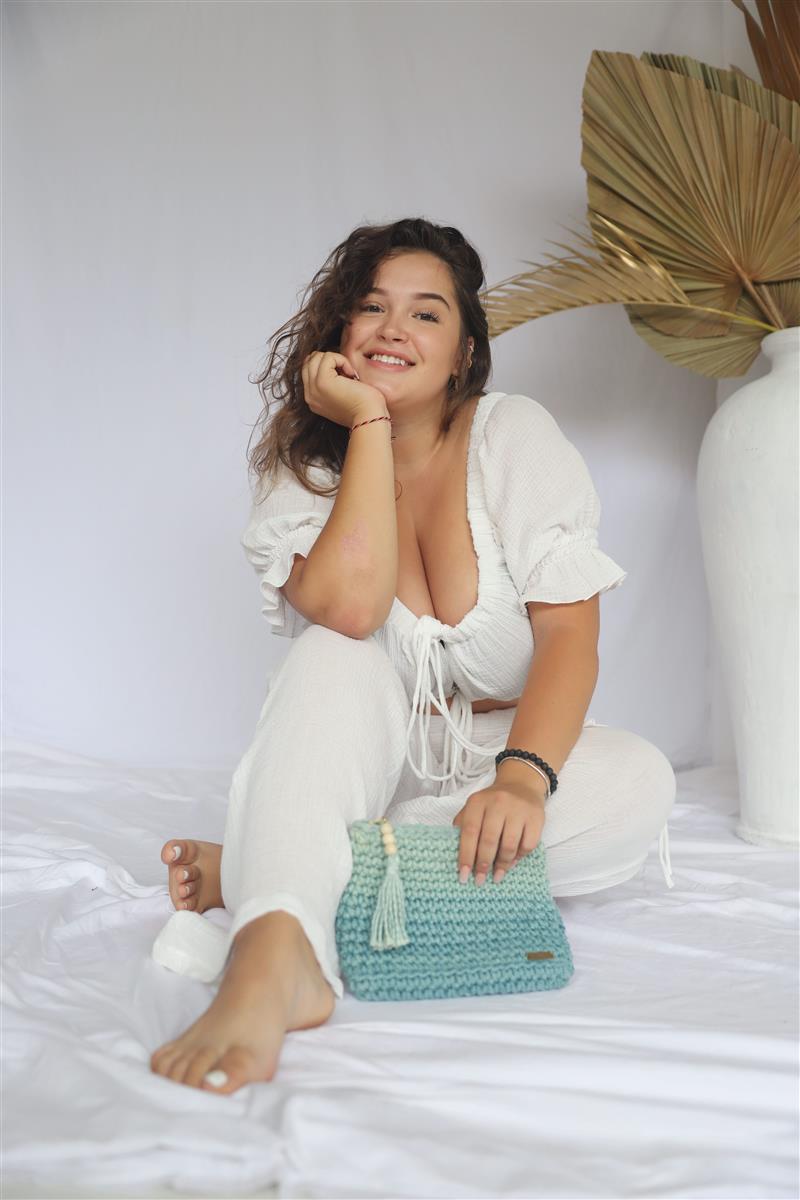 Handtasche FLORI I Salbei-Grün I exzellentes & nachhaltiges Makramee