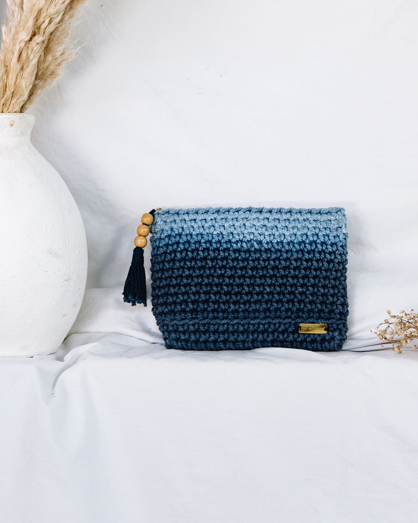 Handtasche FLORI I Rubin-Grün I exzellentes & nachhaltiges Makramee