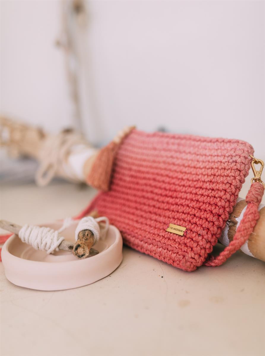 Handtasche FLORI I Errötendes-Pink I exzellentes & nachhaltiges Makramee