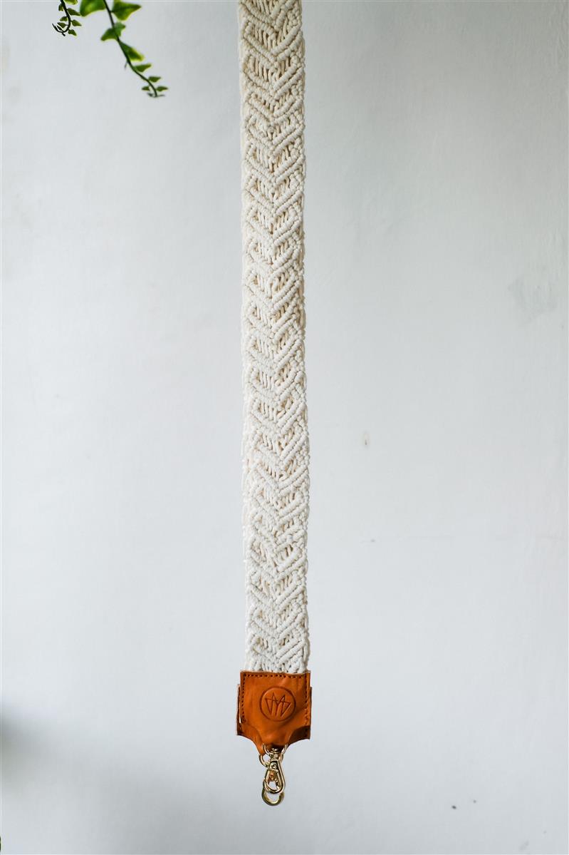 Kameragurt MAGNUM I Creme I exzellentes & nachhaltiges Makramee