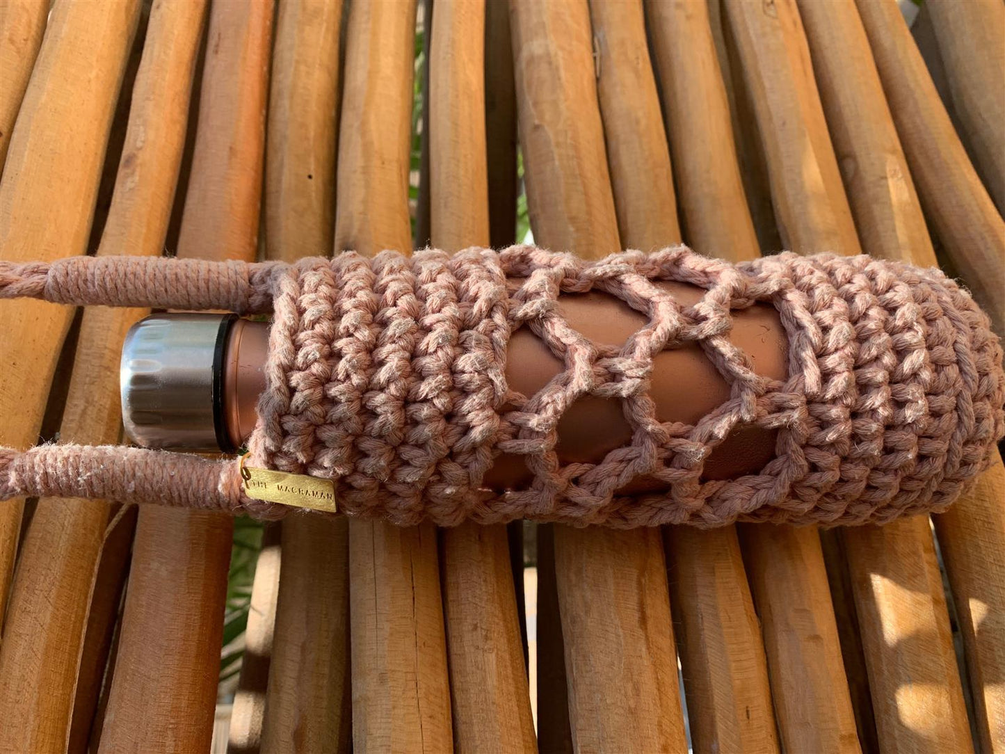 Trinkflaschen-Träger JAMBU I Aperol I Standard I exzellentes & nachhaltiges Makramee