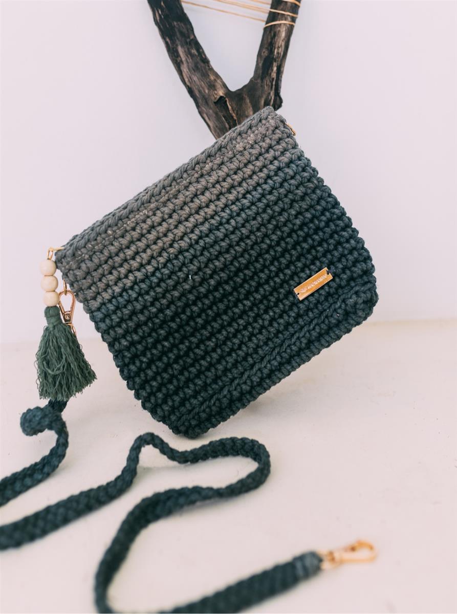 Handtasche FLORI I Salbei-Grün I exzellentes & nachhaltiges Makramee