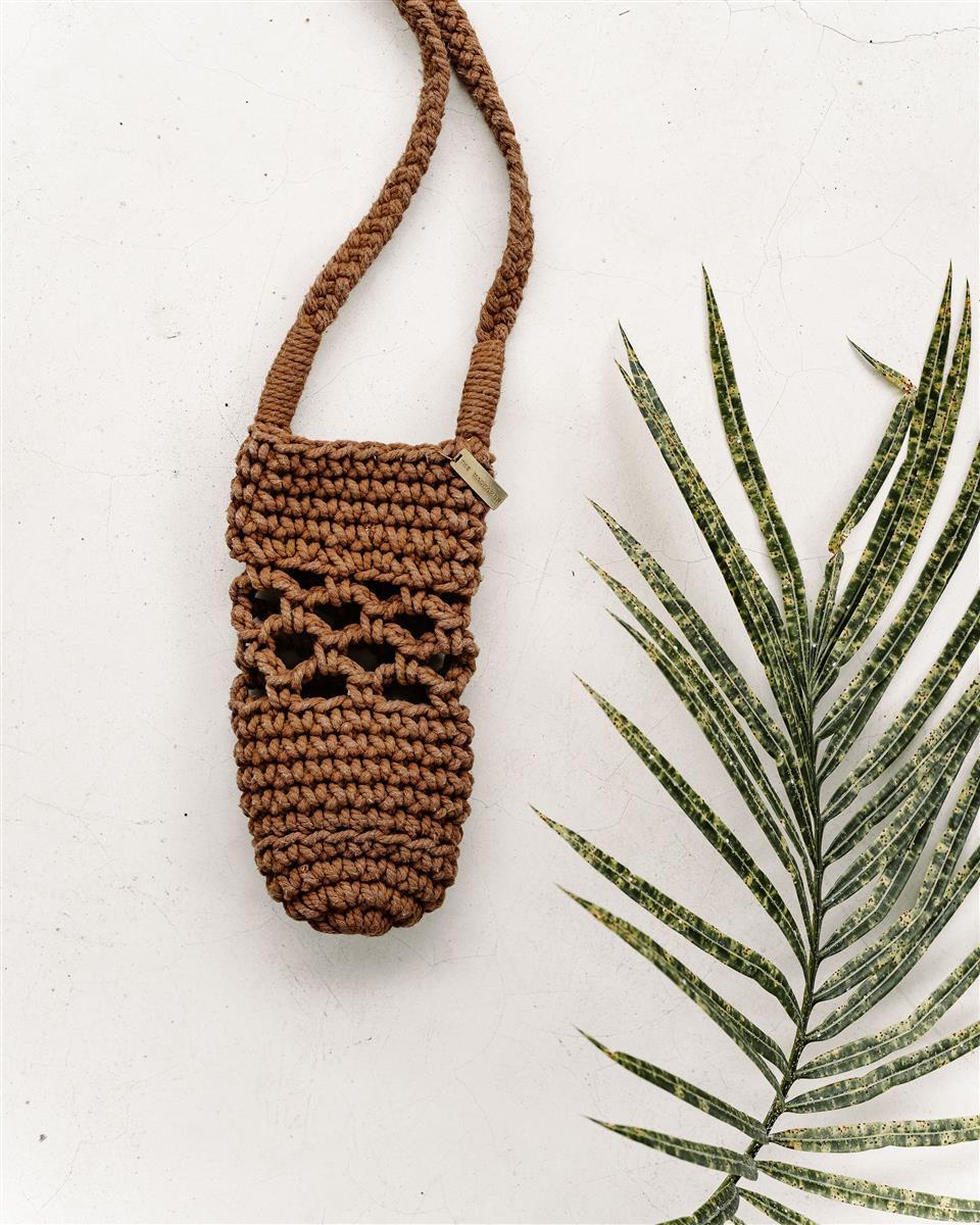 Trinkflaschen-Träger JAMBU I Aperol I 1 Liter I exzellentes & nachhaltiges Makramee