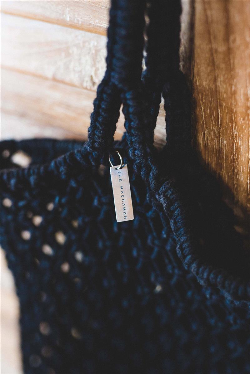 Tragetasche CHICAMA I Schwarz I exzellentes & nachhaltiges Makramee