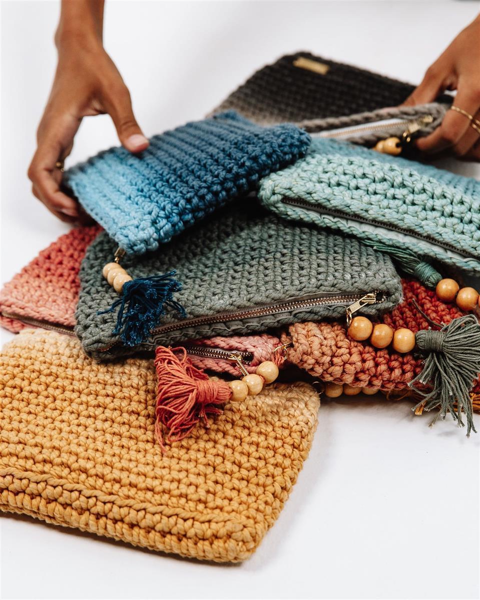 Handtasche FLORI I Sommer-Gelb I exzellentes & nachhaltiges Makramee