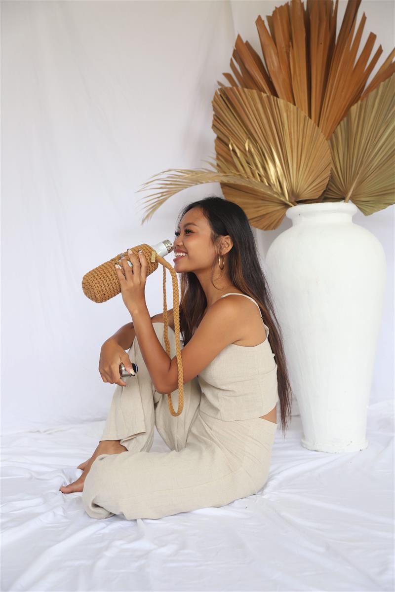 Trinkflaschen-Träger JAMBU I Aperol I Standard I exzellentes & nachhaltiges Makramee