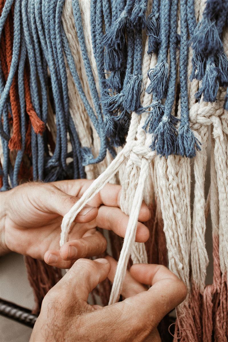 Handtasche FLORI I Sommer-Gelb I exzellentes & nachhaltiges Makramee