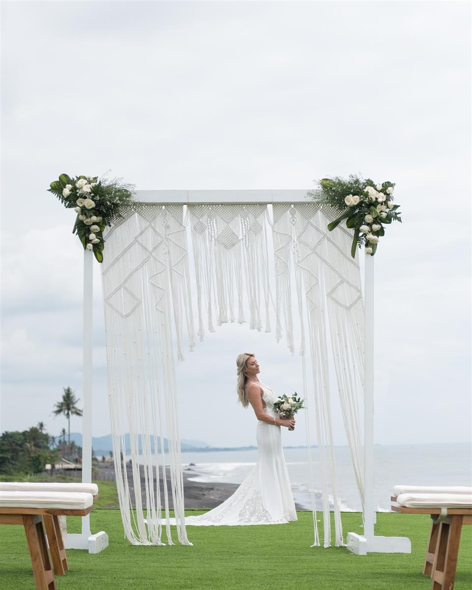 Pergola-Hochzeitsbogen SNOW WHITE I Weiß I exzellentes & nachhaltiges Makramee