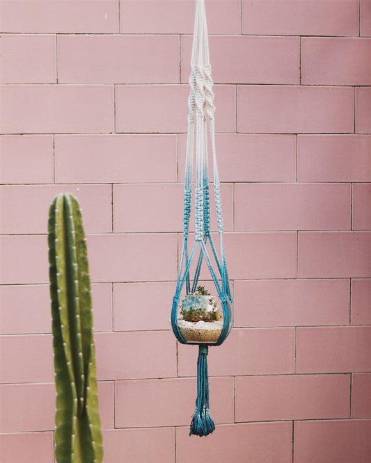 Pflanzenaufhänger BANGKO I Pastel-Pink I exzellentes & nachhaltiges Makramee