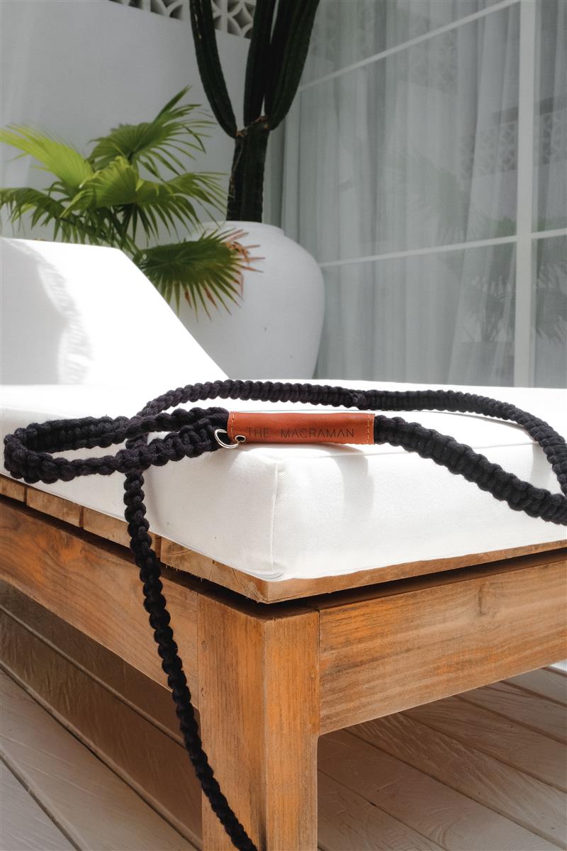 Hundeleine DUI I Schwarz I exzellentes & nachhaltiges Makramee