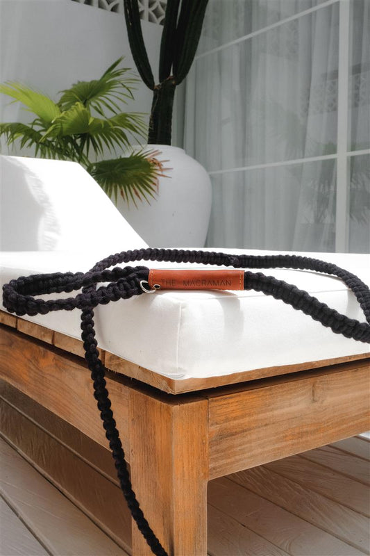 Hundeleine DUI I Schwarz I exzellentes & nachhaltiges Makramee