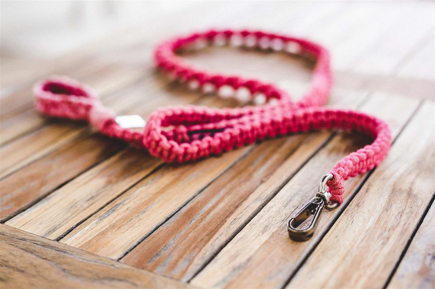 Hundeleine DUI I Errötetes-Pink I exzellentes & nachhaltiges Makramee