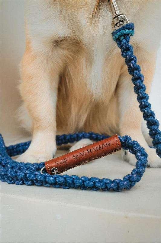 Hundeleine DUI I Indigo I exzellentes & nachhaltiges Makramee