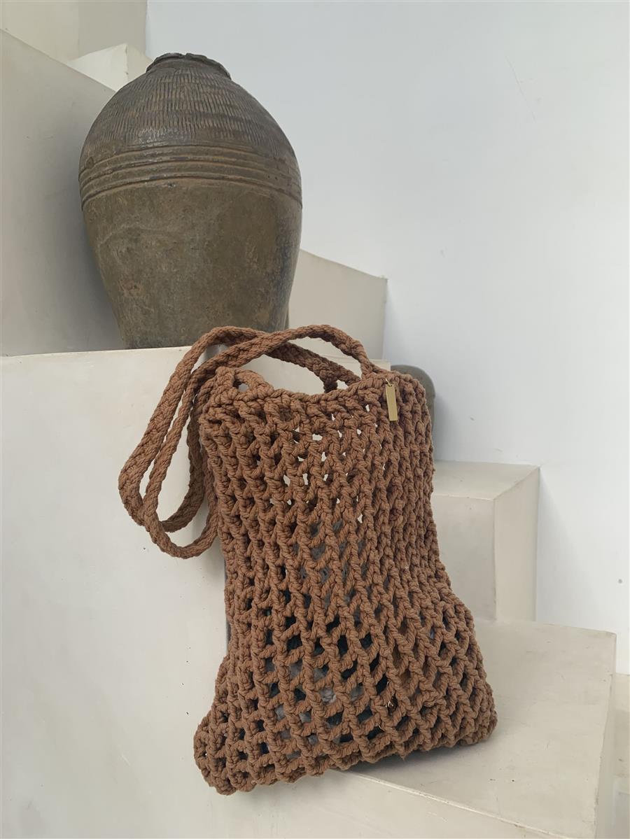 Tragetasche PERI I Aperol I exzellentes & nachhaltiges Makramee