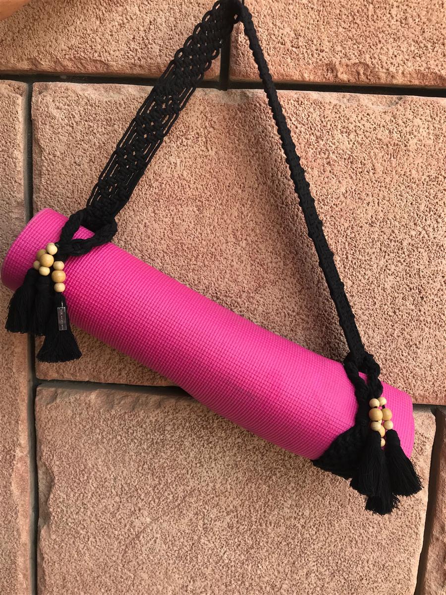 Yogamatten-Tragegurt MANDIRI I Schwarz I exzellentes & nachhaltiges Makramee