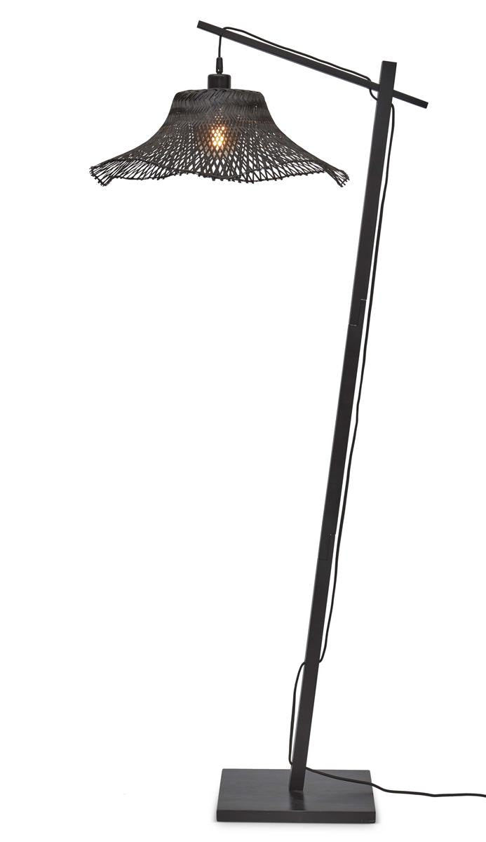 GOOD&MOJO I Stehleuchte I IBIZA I Farbe: Schwarz I Schirm: Ø50 x15