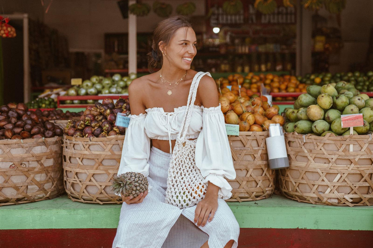 Tragetasche PERI I Creme I exzellentes & nachhaltiges Makramee