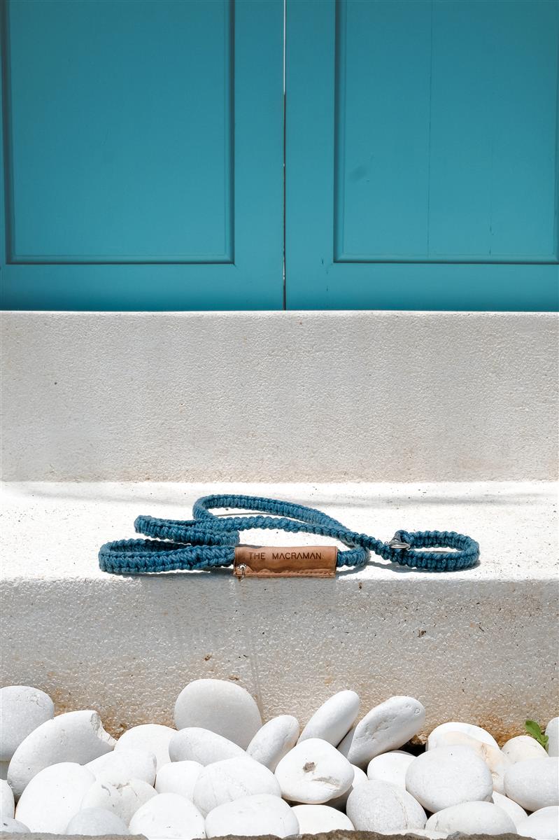 Hundeleine DUI I Indigo I exzellentes & nachhaltiges Makramee