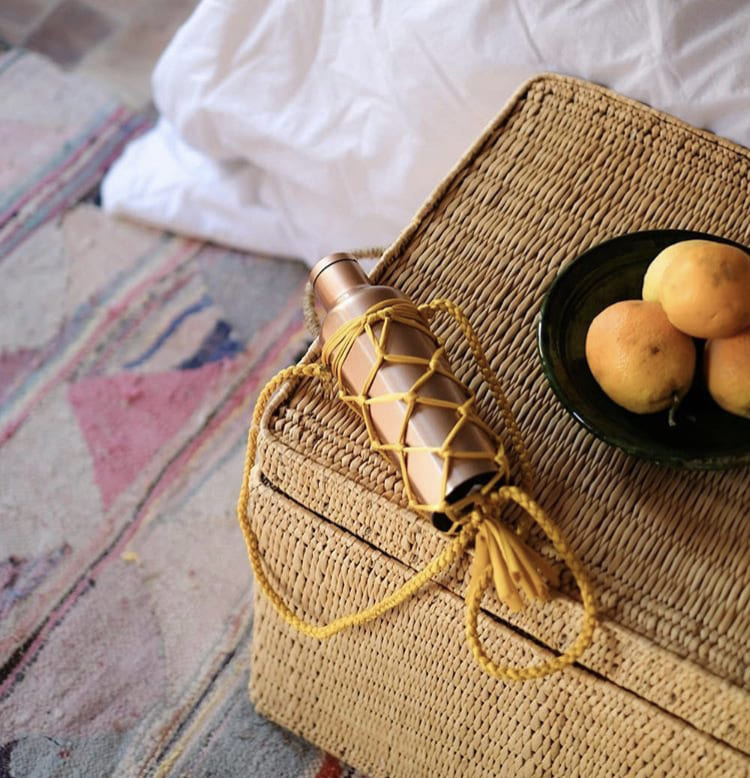 Trinkflasche-Rucksack NAVARNA I Aperol I exzellentes & nachhaltiges Makramee