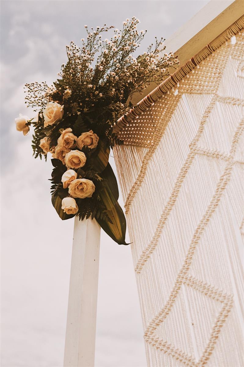 Pergola-Hochzeitsbogen SNOW WHITE I Weiß I exzellentes & nachhaltiges Makramee