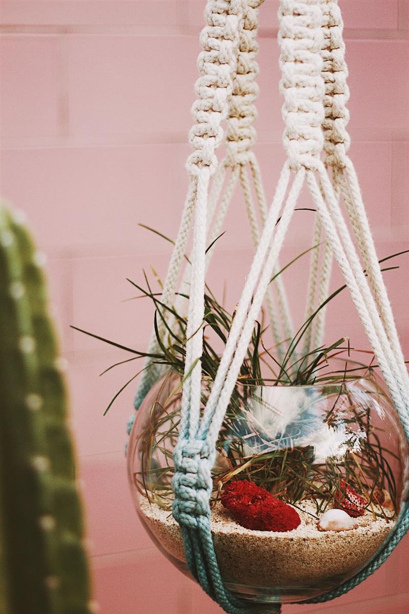 Pflanzenaufhänger BANGKO I Indigo I exzellentes & nachhaltiges Makramee