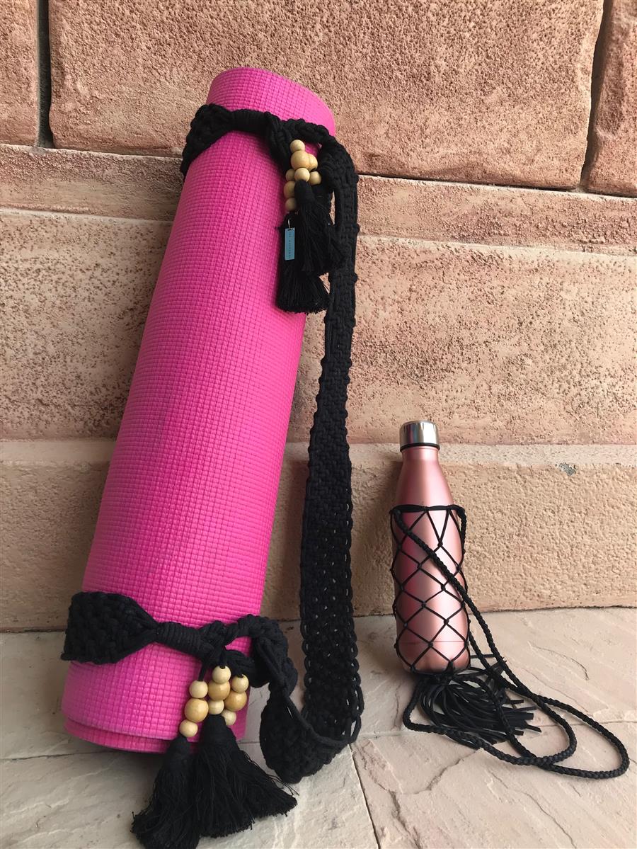 Yogamatten-Tragegurt MANDIRI I Schwarz I exzellentes & nachhaltiges Makramee