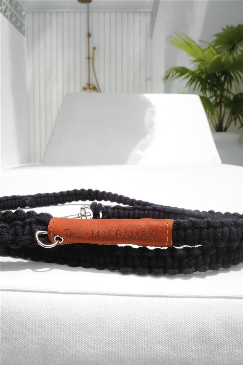 Hundeleine DUI I Schwarz I exzellentes & nachhaltiges Makramee