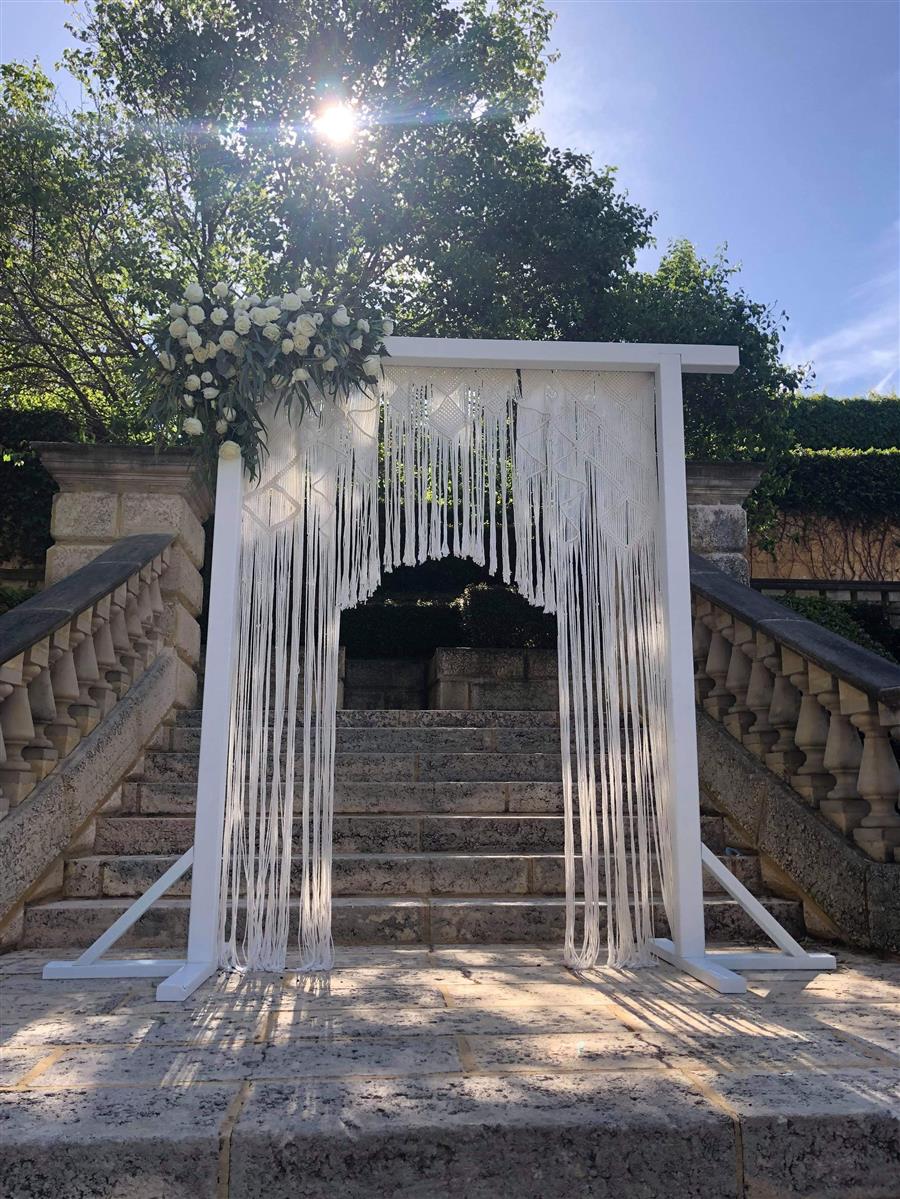 Pergola-Hochzeitsbogen SNOW WHITE I Weiß I exzellentes & nachhaltiges Makramee