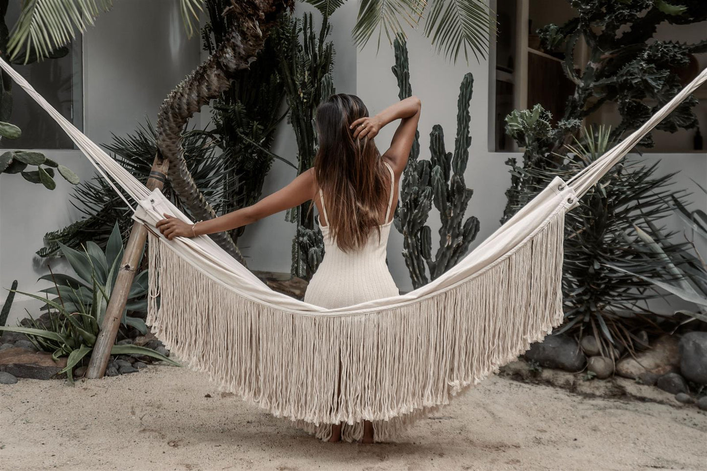 Hängematte HIDEAWAY I Creme I exzellentes & nachhaltiges Makramee
