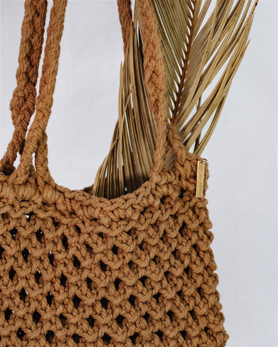 Tragetasche PERI I Aperol I exzellentes & nachhaltiges Makramee