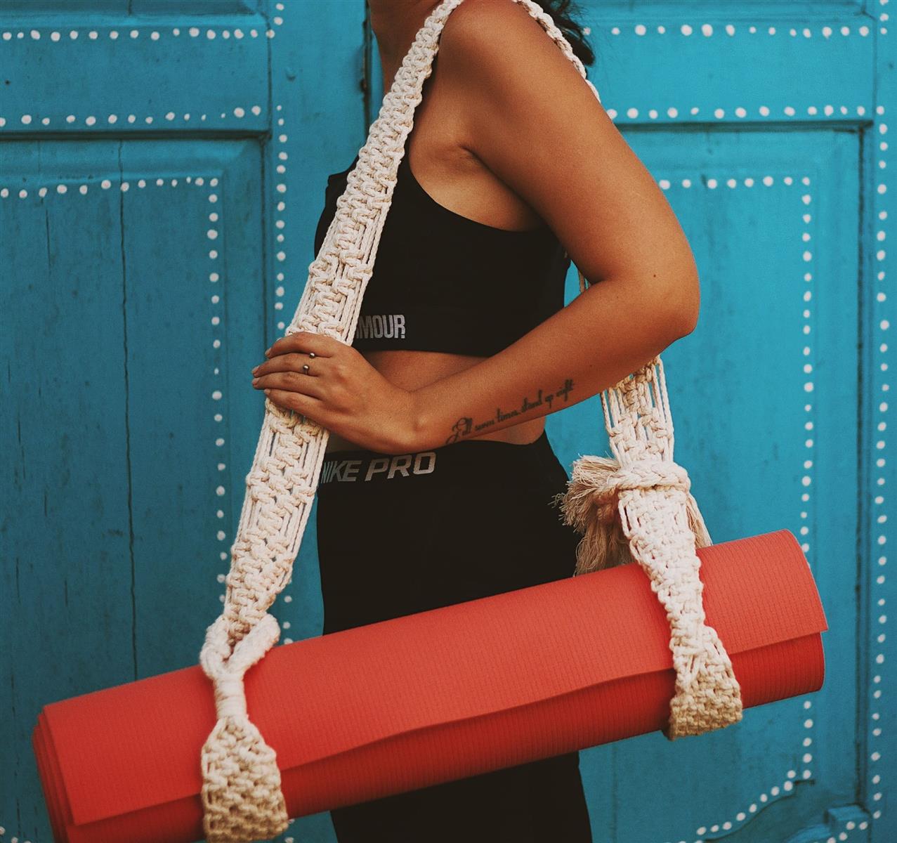 Yogamatten-Tragegurt MANDIRI I Natural I exzellentes & nachhaltiges Makramee