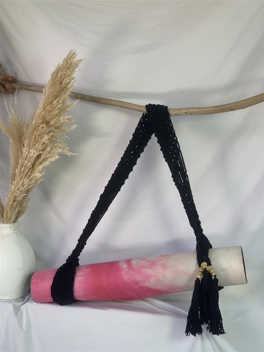 Yogamatten-Tragegurt MANDIRI I Schwarz I exzellentes & nachhaltiges Makramee