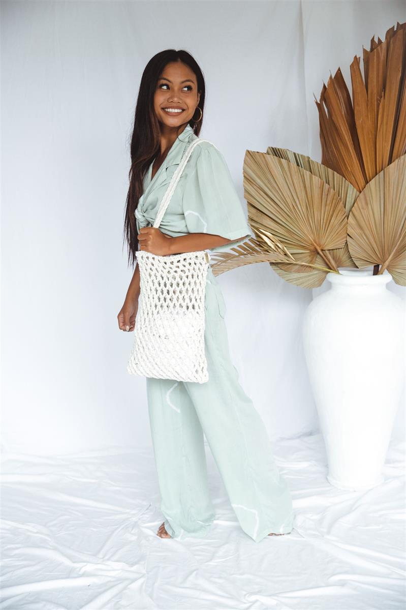 Tragetasche PERI I Creme I exzellentes & nachhaltiges Makramee